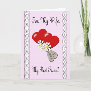 Tarjeta de aniversario militar "Para mi esposa"