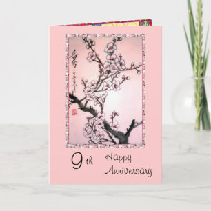 Tarjeta de aniversario número 9