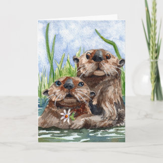 Tarjeta de aniversario Otter