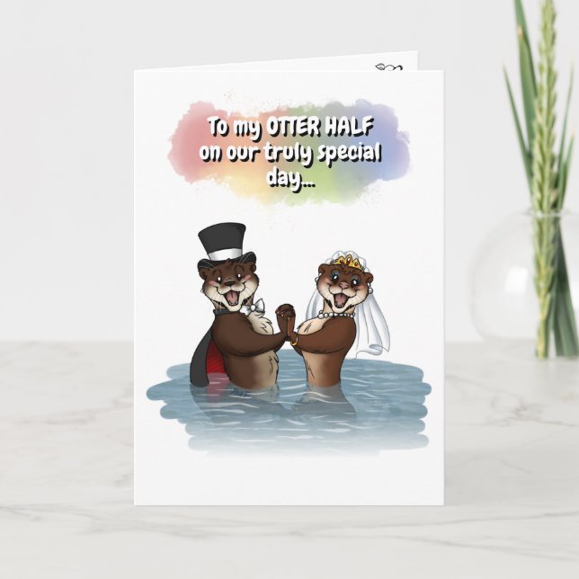 Tarjeta de Aniversario Otter Half Cuece (Anverso)