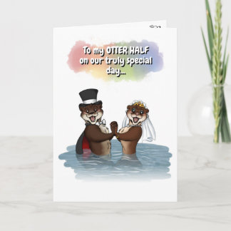Tarjeta de Aniversario Otter Half Cuece
