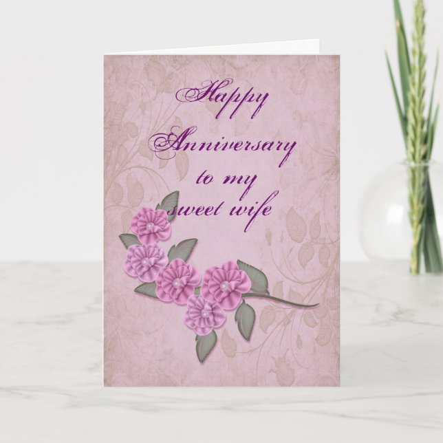 Tarjeta de aniversario para esposa (Anverso)