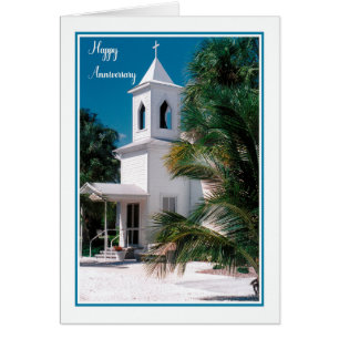 Tarjeta de aniversario para esposa, Iglesia pequeñ