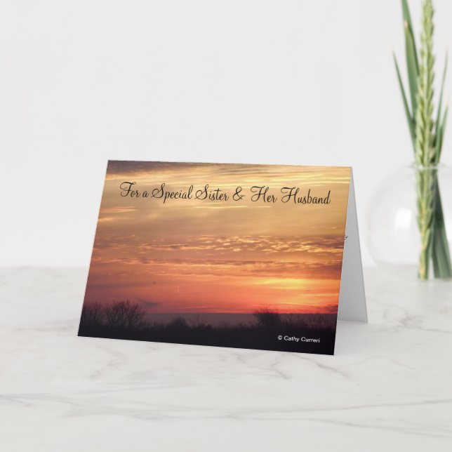 Tarjeta de aniversario para hermana y marido (Anverso)