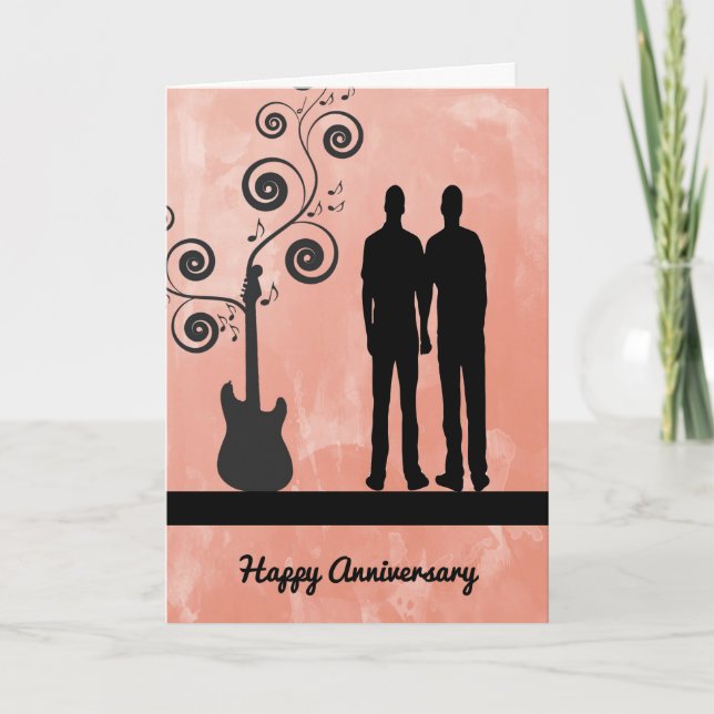 Tarjeta de aniversario para hijo y esposo con guit (Anverso)