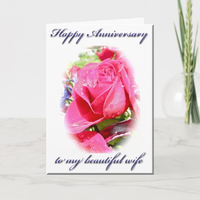 Tarjeta de aniversario para la esposa de Rosebud (Anverso)