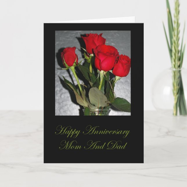 Tarjeta De Aniversario Para Mamá Y Papá (Anverso)