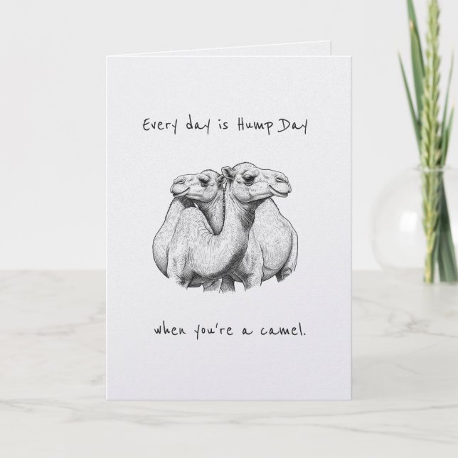 Tarjeta de aniversario para pareja de camellos div (Anverso)