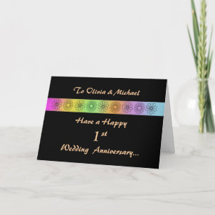 Tarjeta de aniversario personalizable 1er aniversa