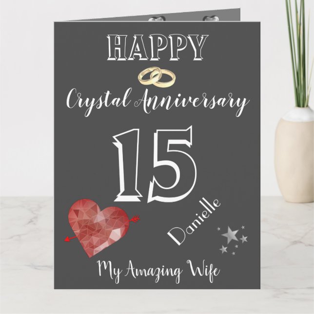 Tarjeta De Aniversario Personalizada De 15 Años Pa (Anverso)