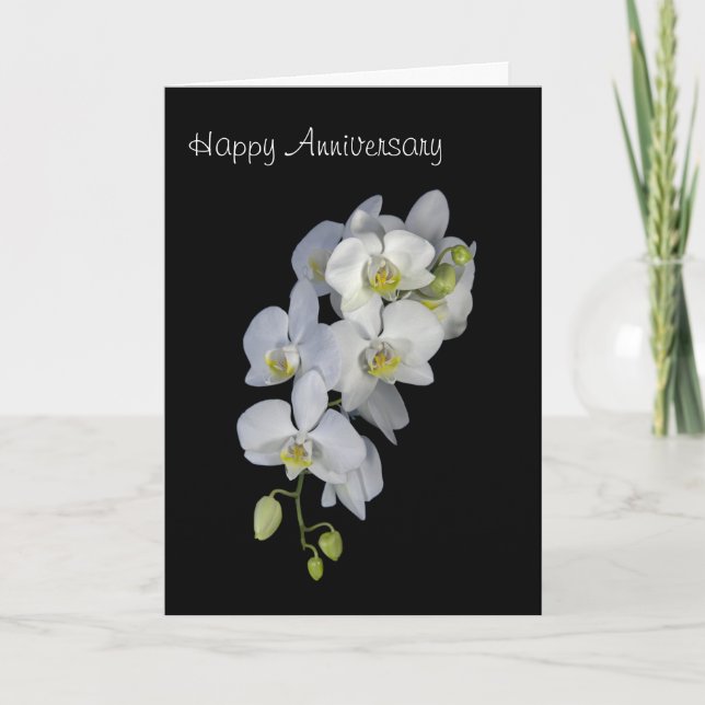 Tarjeta de Aniversario Personalizado de Orchid Gar (Anverso)