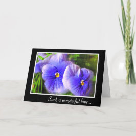 Tarjeta de Aniversario Púrpura Pansy; Pansies Esca