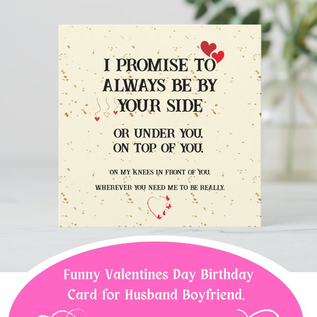 Tarjeta de aniversario sucia para él (Funny Valentines Day Birthday Card for Husband Boyfriend, Always Be By Your Side. )