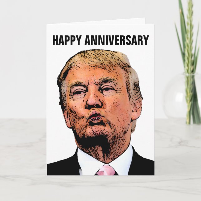 TARJETA DE ANIVERSARIO TRUMP PARA LA ESPOSA (Anverso)