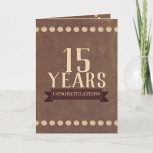Tarjeta de aniversario universal de cuero con tach