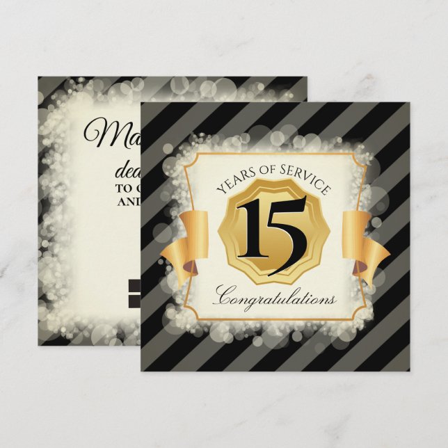 Tarjeta de aniversario universal para empleados co (Anverso / Reverso)
