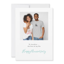 Tarjeta de aniversario Verde azulado del Personali