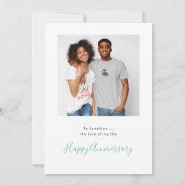 Tarjeta de aniversario Verde azulado del Personali