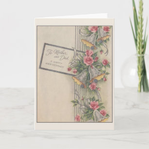 Tarjeta de aniversario vintage a madre y padre