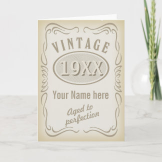 Tarjeta de aniversario vintage (editable)