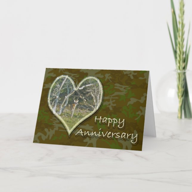 Tarjeta de aniversario Whitetail Deer Buck (Anverso)