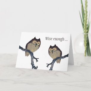 Tarjeta de aniversario Wise Owl
