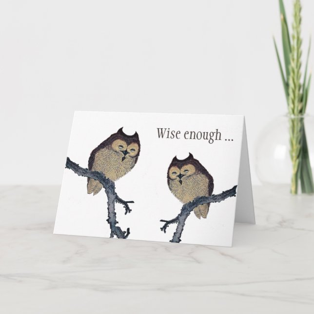 Tarjeta de aniversario Wise Owl (Anverso)