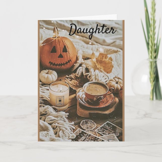 TARJETA DE AÑO DE AUTUMN *DESEOS DE CUMPLEAÑOS* (Anverso)