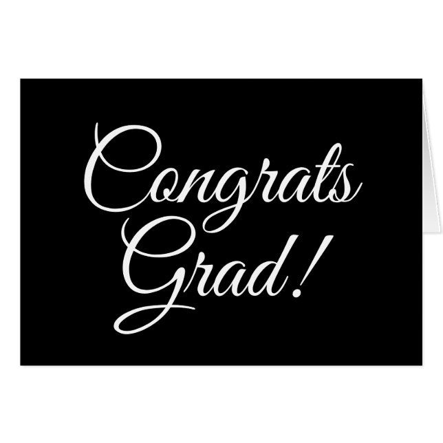 Tarjeta de año de clase de guión elegante negro pa (Anverso (Horizontal))