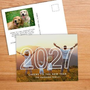 Tarjeta de Año Nuevo 2027 Minimalista