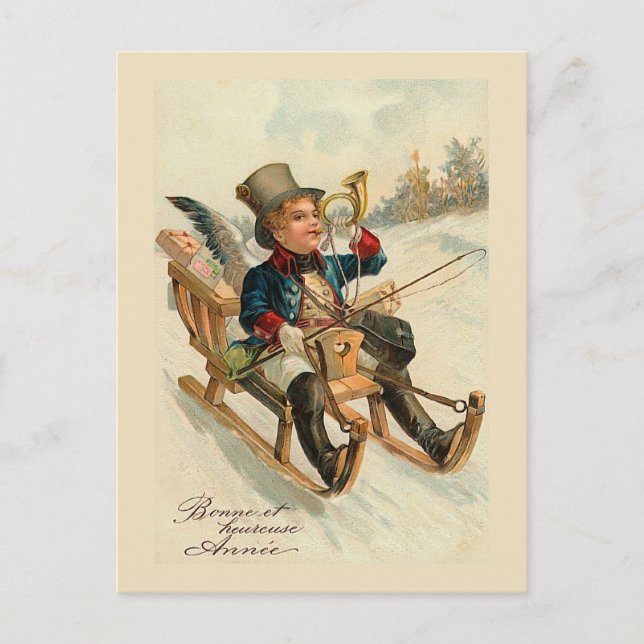 Tarjeta de Año Nuevo "Bonne et heureuse Annee" (Anverso)