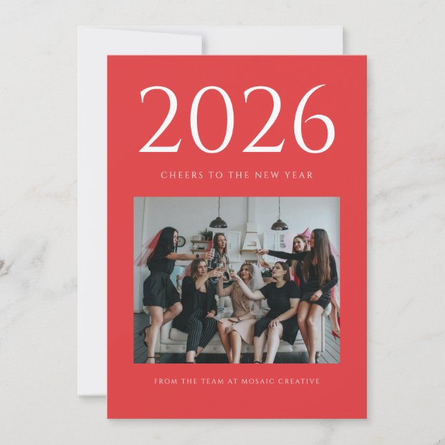 Tarjeta de año nuevo con estilo editorial de la re (Anverso)