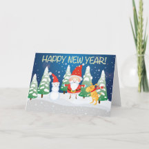 tarjeta de año nuevo con gráficos modernos abstrac