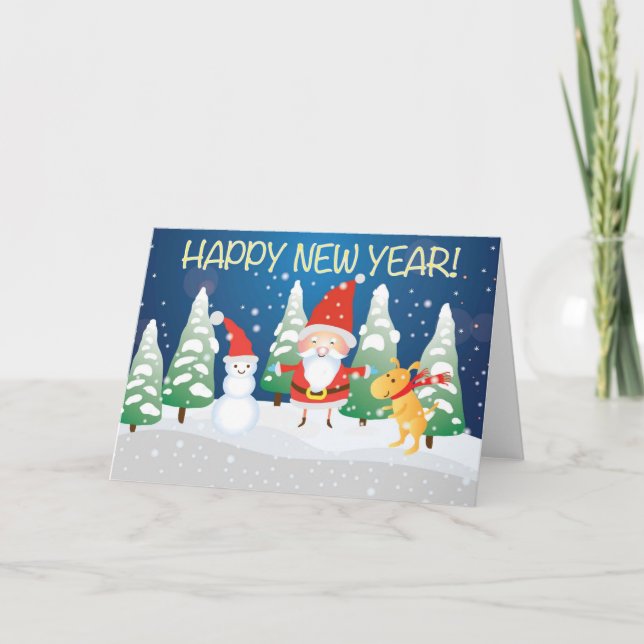 tarjeta de año nuevo con gráficos modernos abstrac (Anverso)