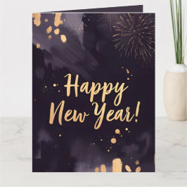 Tarjeta de Año Nuevo con trazos de Deep Purple