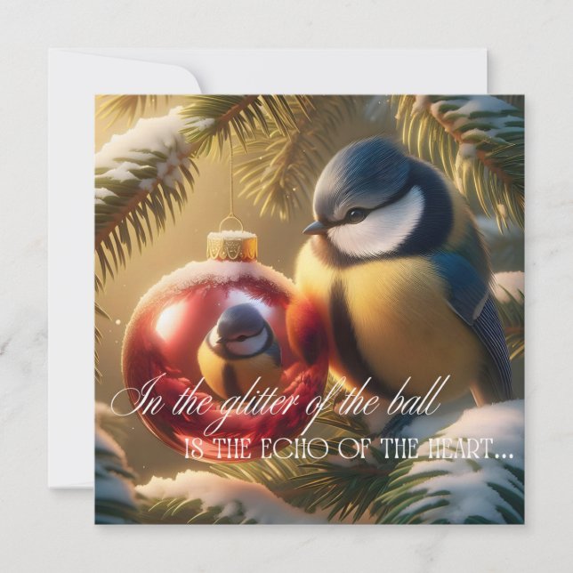 Tarjeta de Año Nuevo con un pájaro (Anverso)