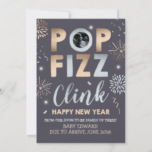 Tarjeta de Año Nuevo de Invitación de Embarazo de