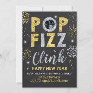 Tarjeta de Año Nuevo de Invitación de Embarazo de