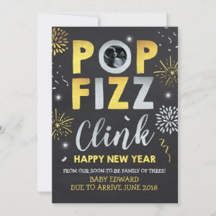 Tarjeta de Año Nuevo de Invitación de Embarazo de 