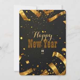 Tarjeta de Año Nuevo de la Explosión Purpurina de 