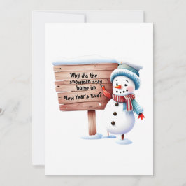 Tarjeta de Año Nuevo de Snowman, padre Chiste pers
