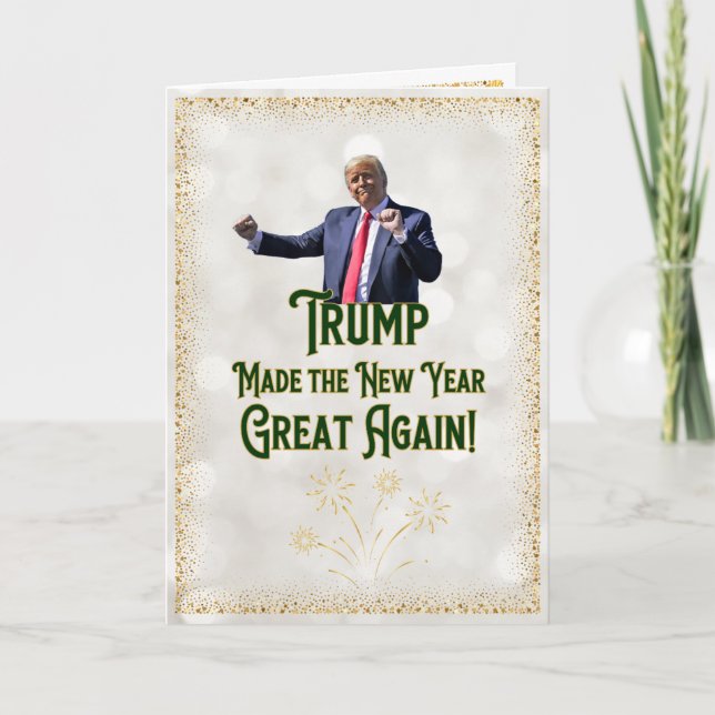 Tarjeta de Año Nuevo de Trump | Tarjeta divertida  (Anverso)