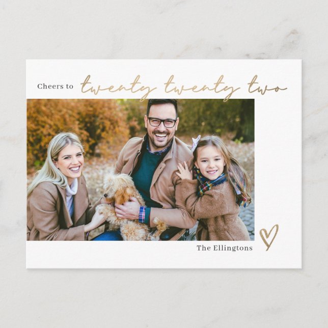 Tarjeta de Año Nuevo Editable Color Año Nuevo (Anverso)