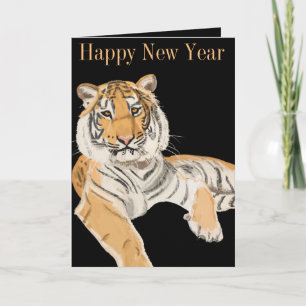 Tarjeta de Año Nuevo editable para tigres