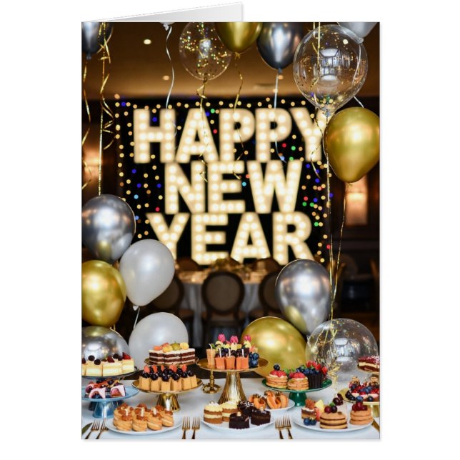 Tarjeta de Año Nuevo Feliz (Frente)