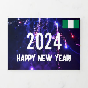 Tarjeta de Año Nuevo Feliz de Nigeria con calendar