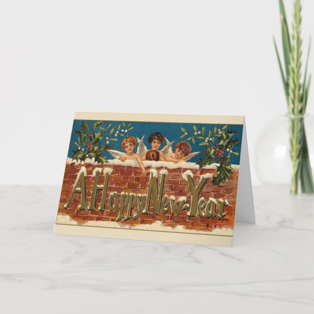 Tarjeta de Año Nuevo Feliz para Ángeles Victoriano (Anverso)