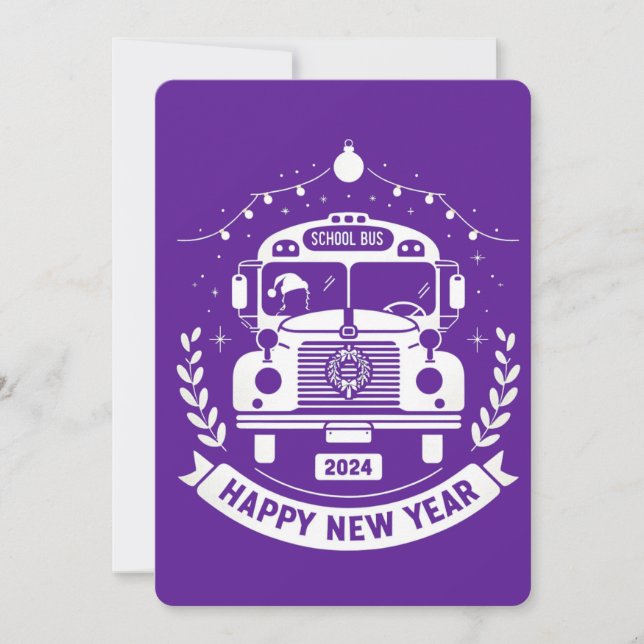 TARJETA DE AÑO NUEVO FELIZ PARA EL CONDUCTOR DE BU (Anverso)