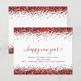 Tarjeta de Año Nuevo Feliz para Fronteras Rojas de