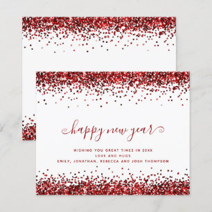 Tarjeta de Año Nuevo Feliz para Fronteras Rojas de